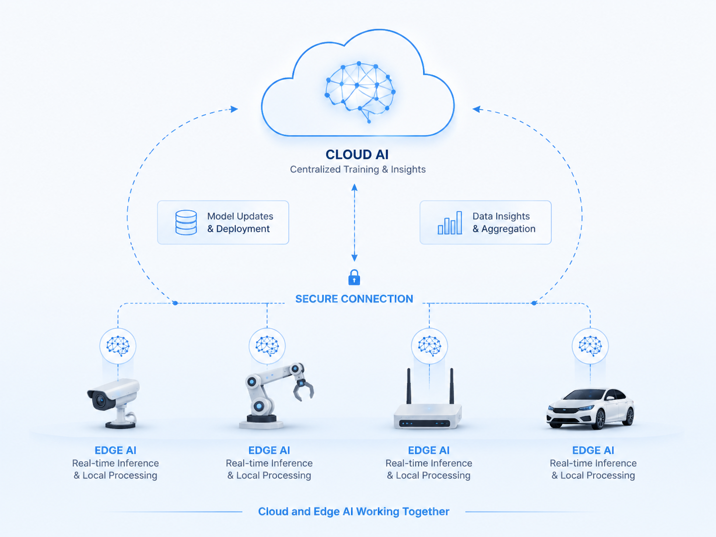 云端AI与端侧AI的协同关系概念图