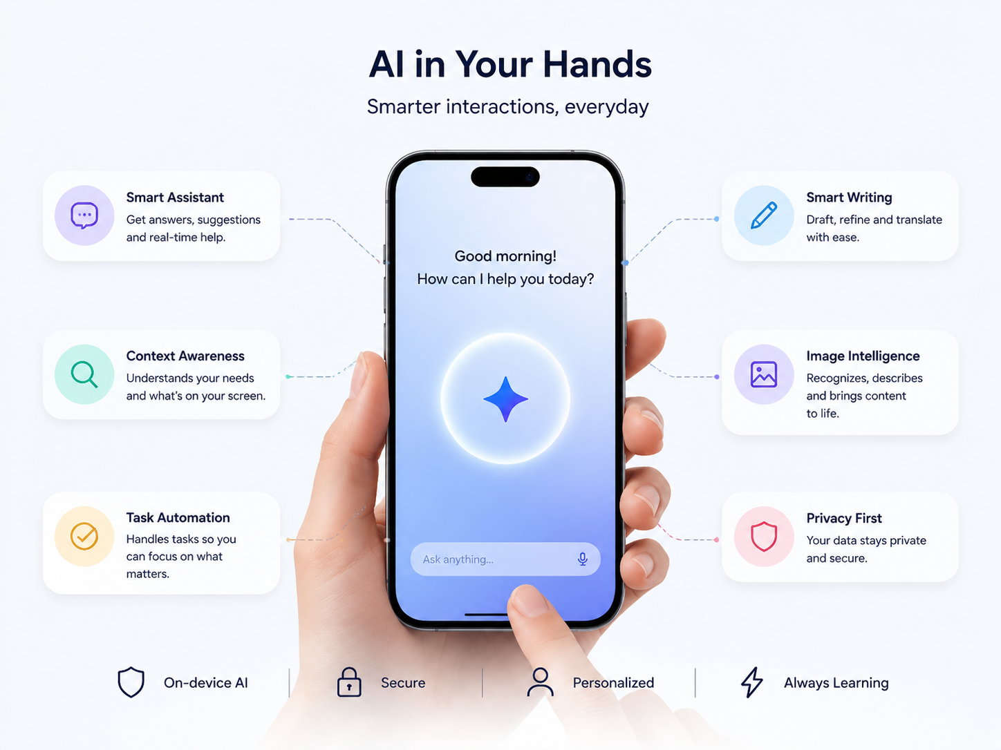 AI智能手机与用户交互的概念插图