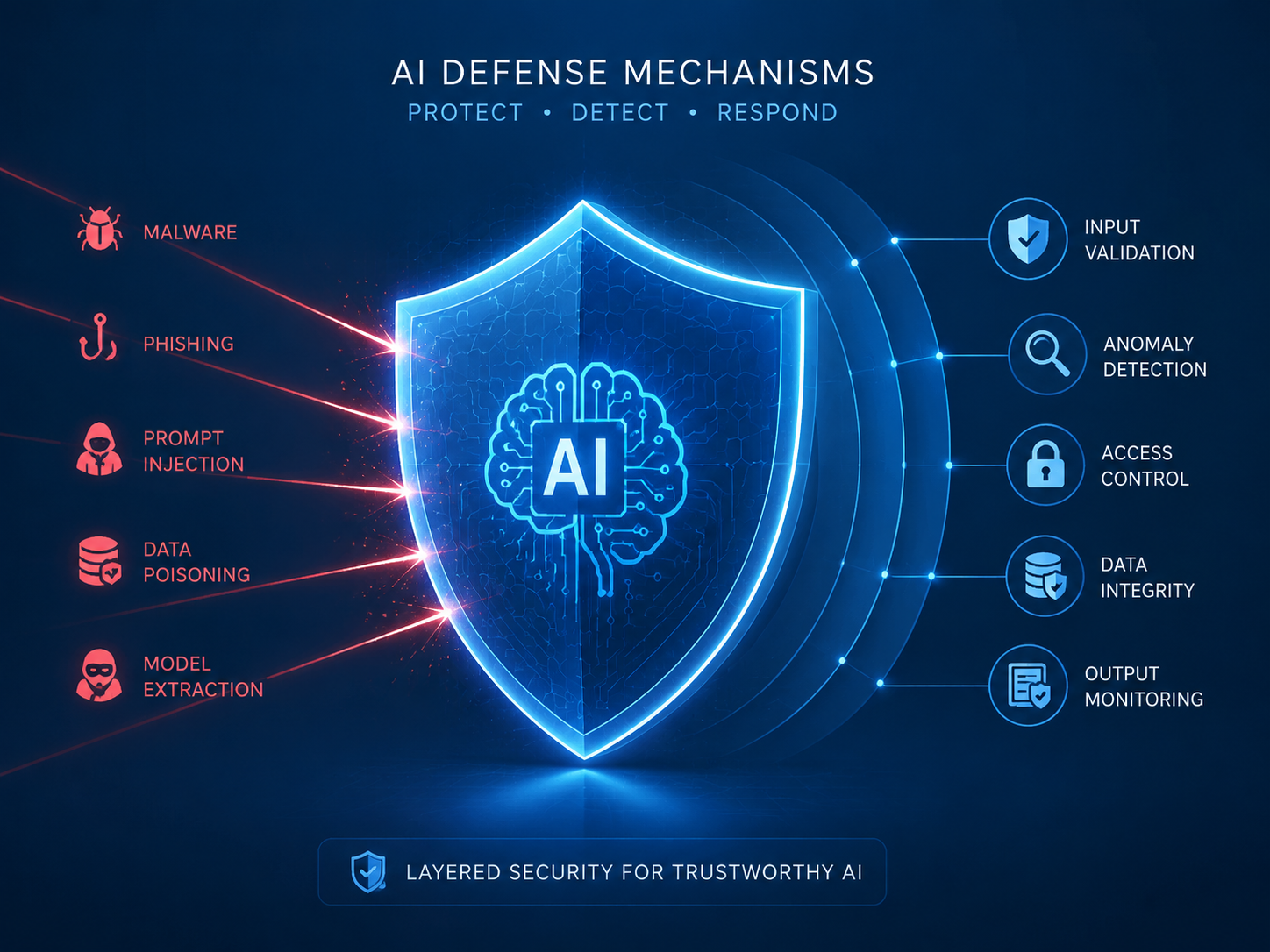 AI 防御机制的概念插图