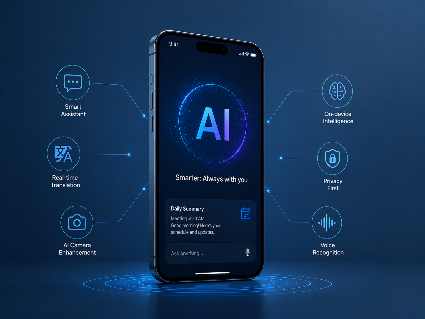 AI技术与移动设备的整合示意图