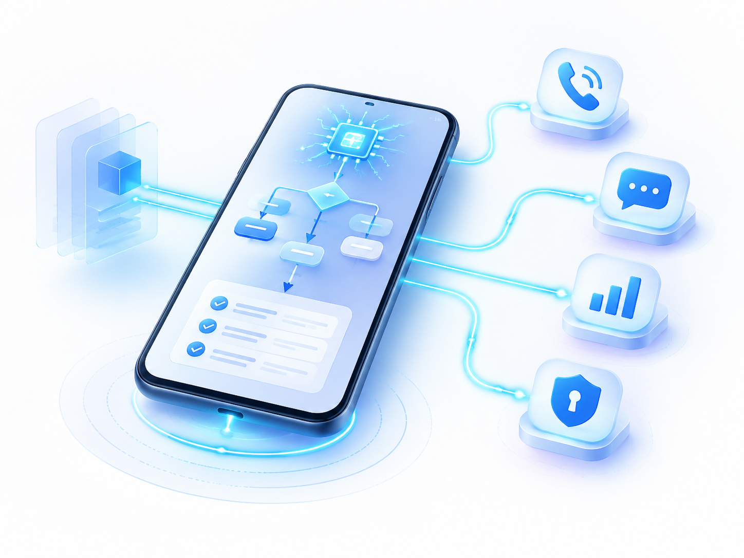 端侧智能体从问答到执行的架构示意图