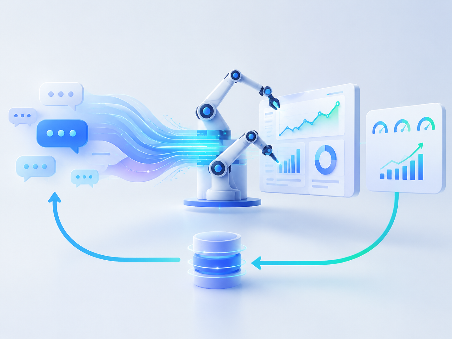 从语言到行动的结果导向 AI 闭环示意
